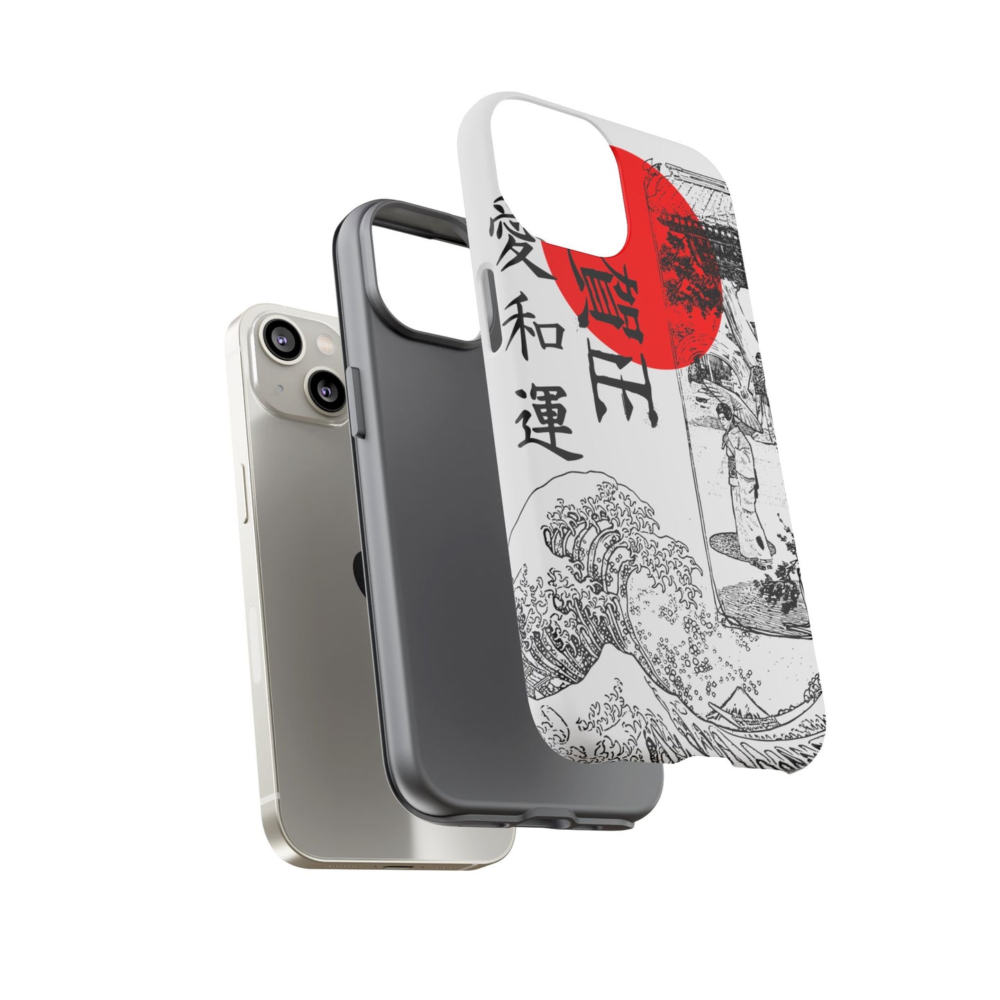 Japanese Zen Art Phone Case - Tough Cases with Wave Design