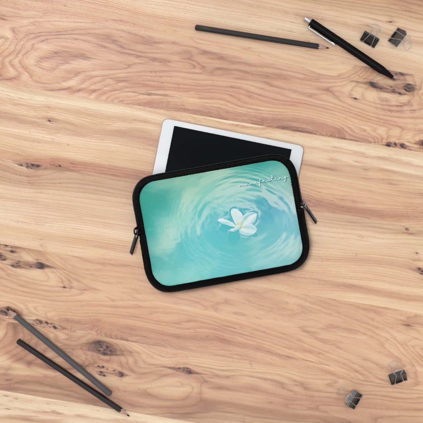 Manifesting Floral Laptop Sleeve – Stylish and Protective Tech Accessory