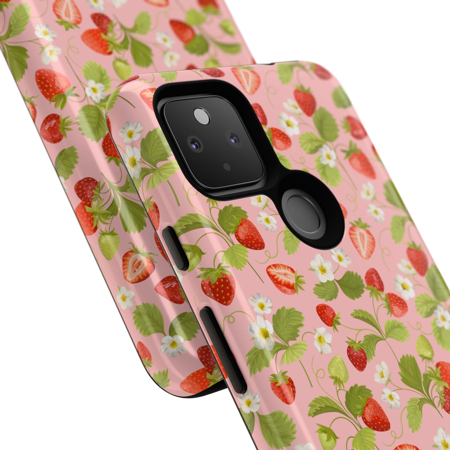 Strawberry Floral Tough Case - Cute Berry Pattern Phone Cover