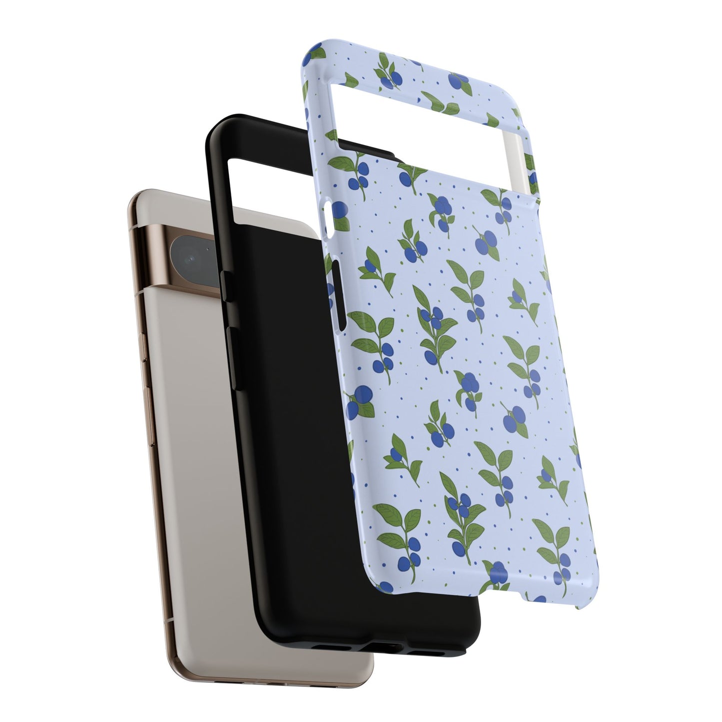 Floral Tough Phone Case - Blueberry Blossom Design