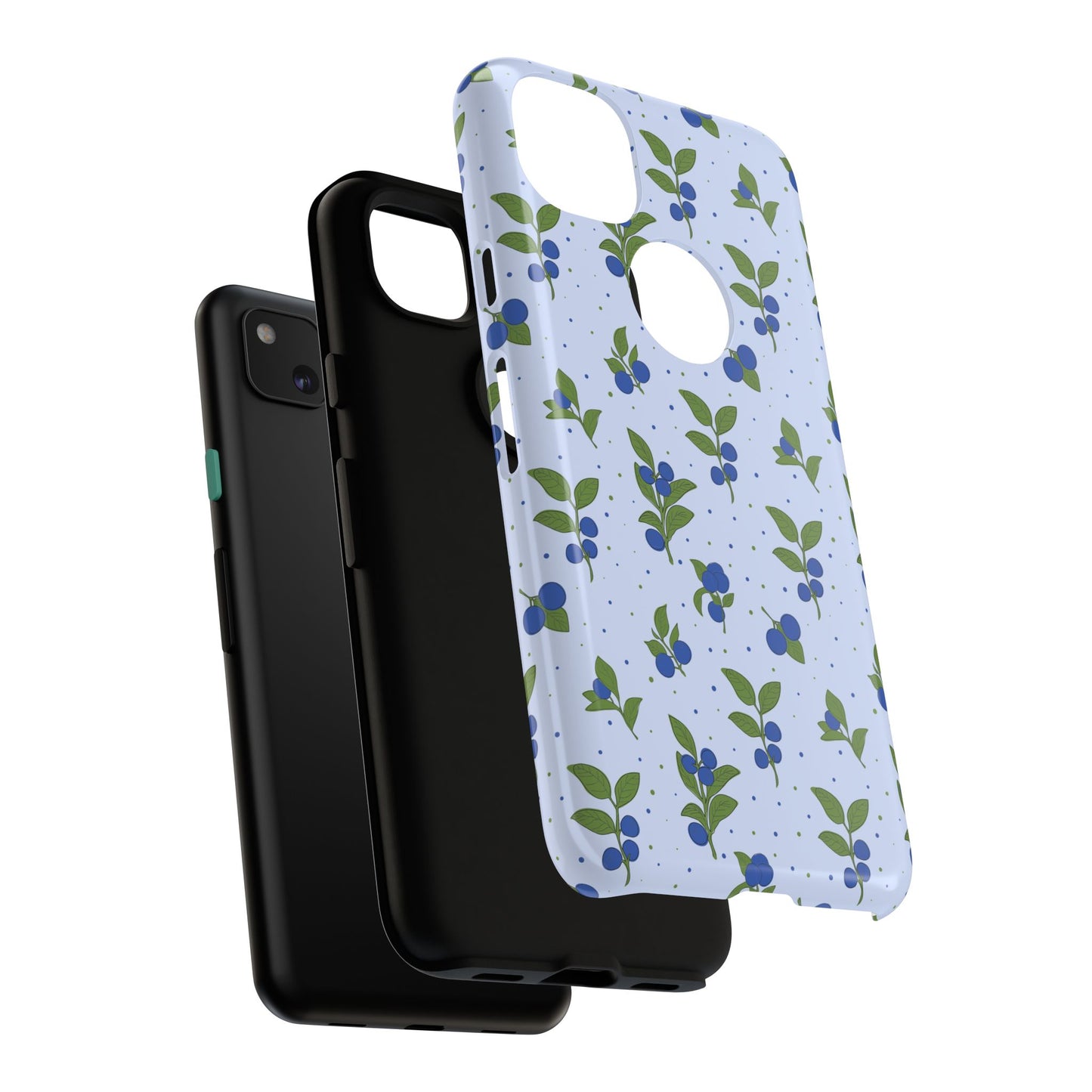 Floral Tough Phone Case - Blueberry Blossom Design