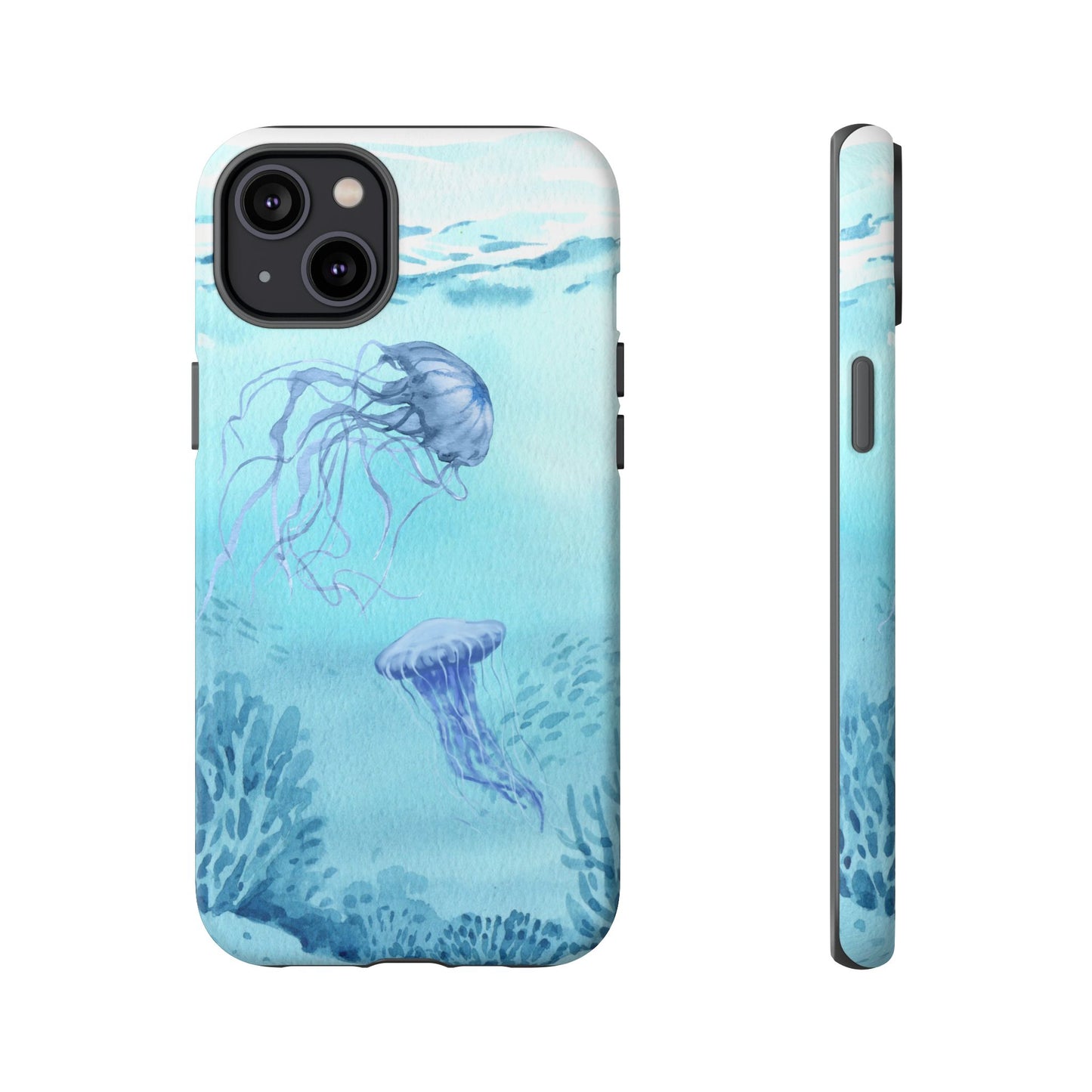 Ocean-Inspired Tough Phone Case with Jellyfish Design