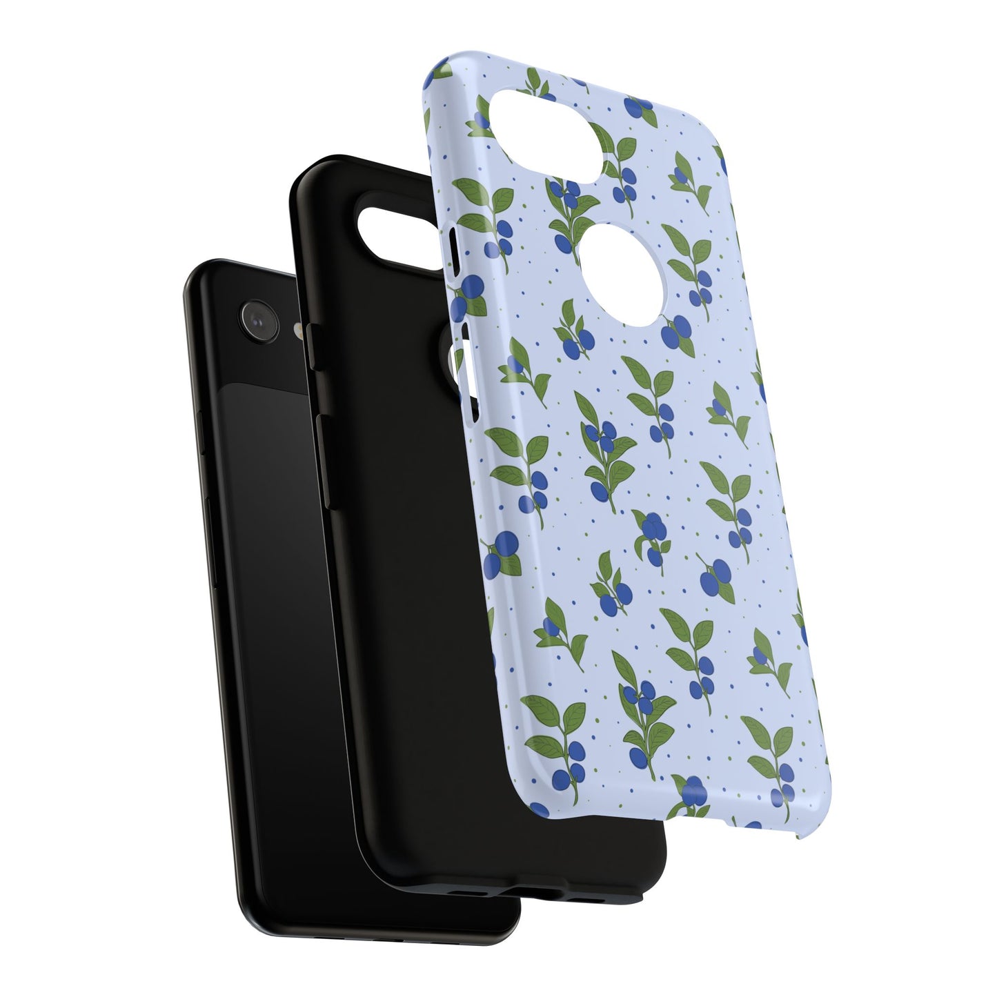 Floral Tough Phone Case - Blueberry Blossom Design