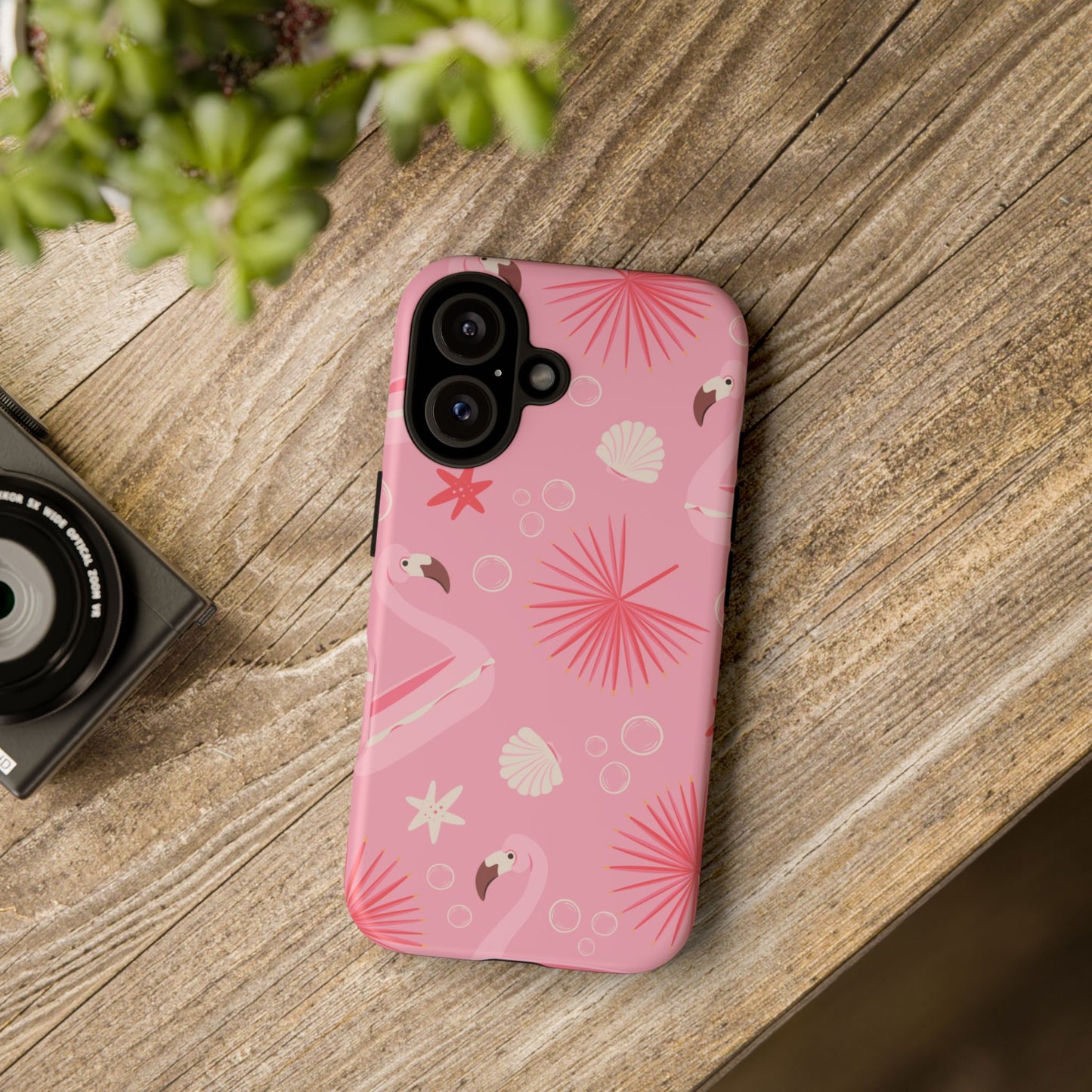 Tough Cases: Tropical Flamingo Phone Case for Summer Vibes