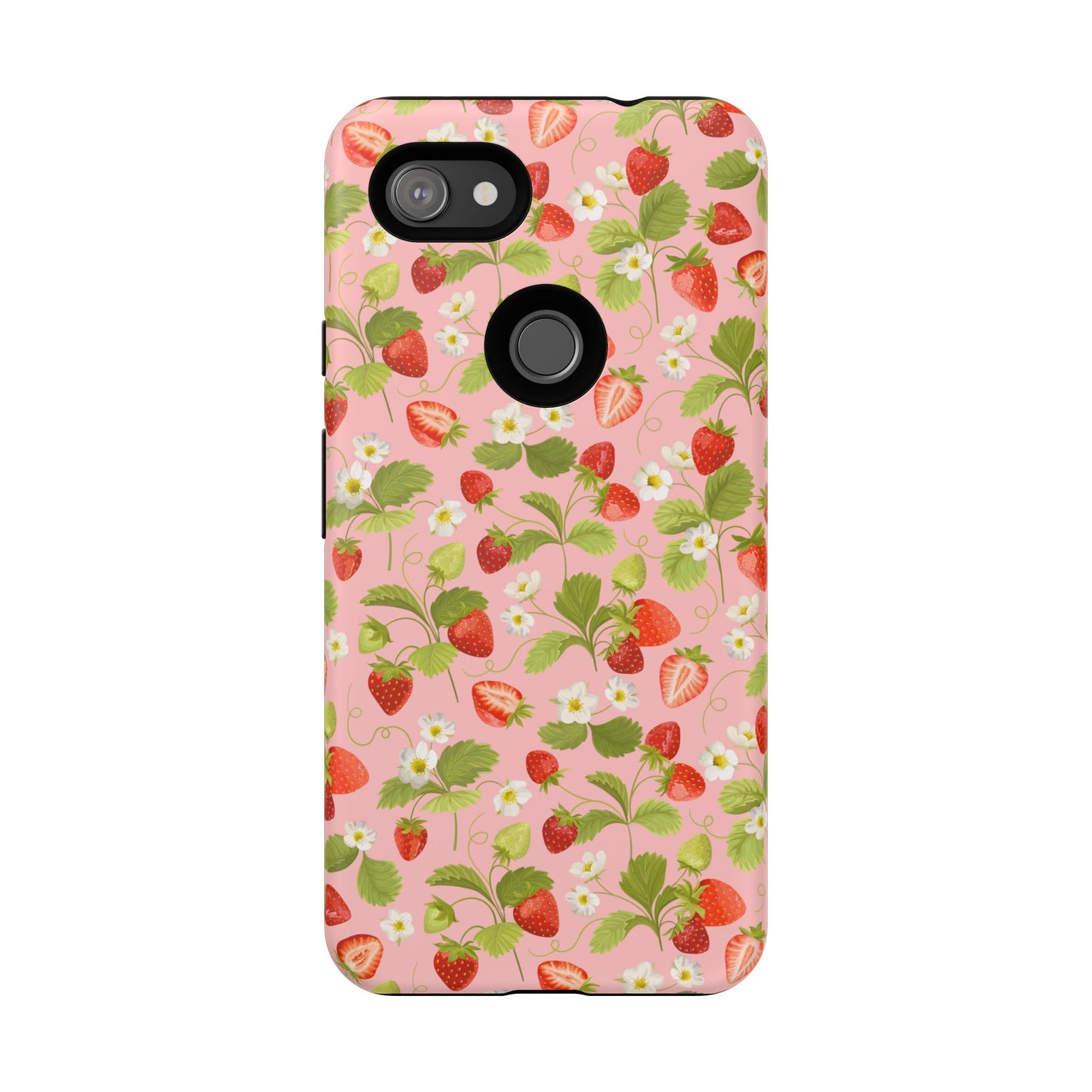 Strawberry Floral Tough Case - Cute Berry Pattern Phone Cover