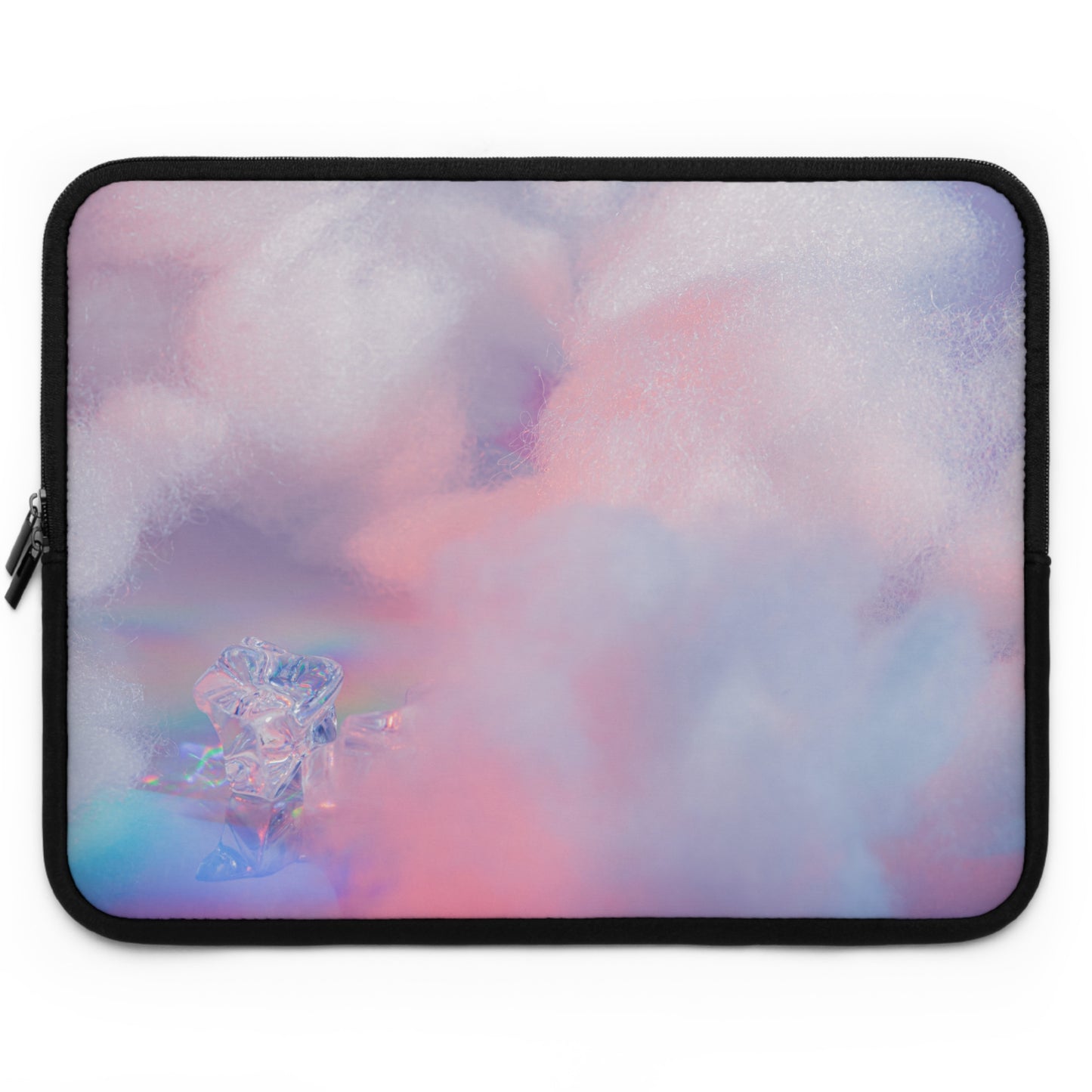 Pastel Clouds Laptop Sleeve with Clear Crystal Design