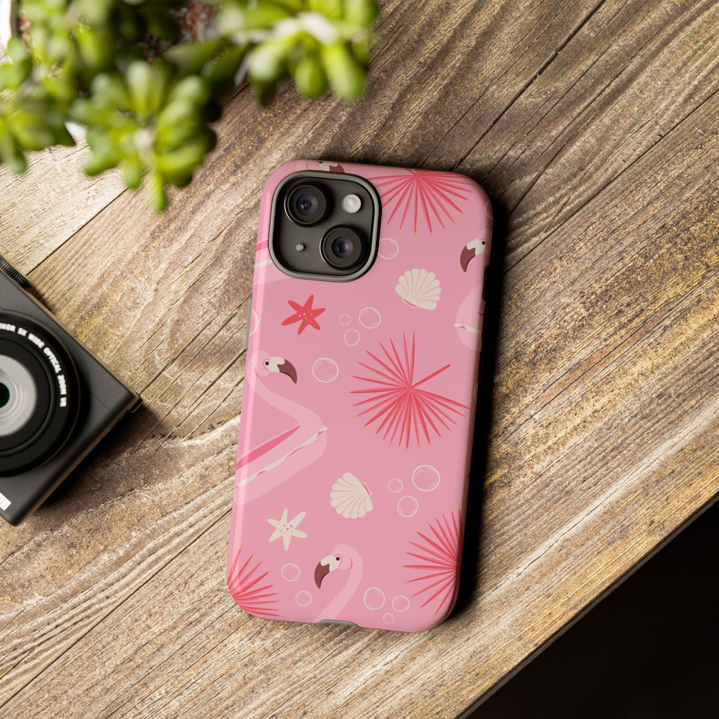 Tough Cases: Tropical Flamingo Phone Case for Summer Vibes