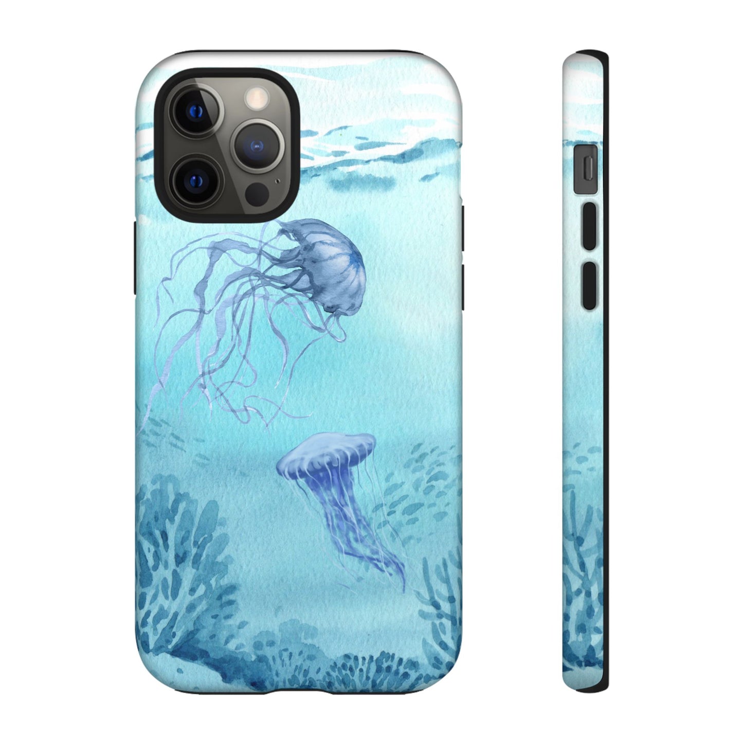 Ocean-Inspired Tough Phone Case with Jellyfish Design
