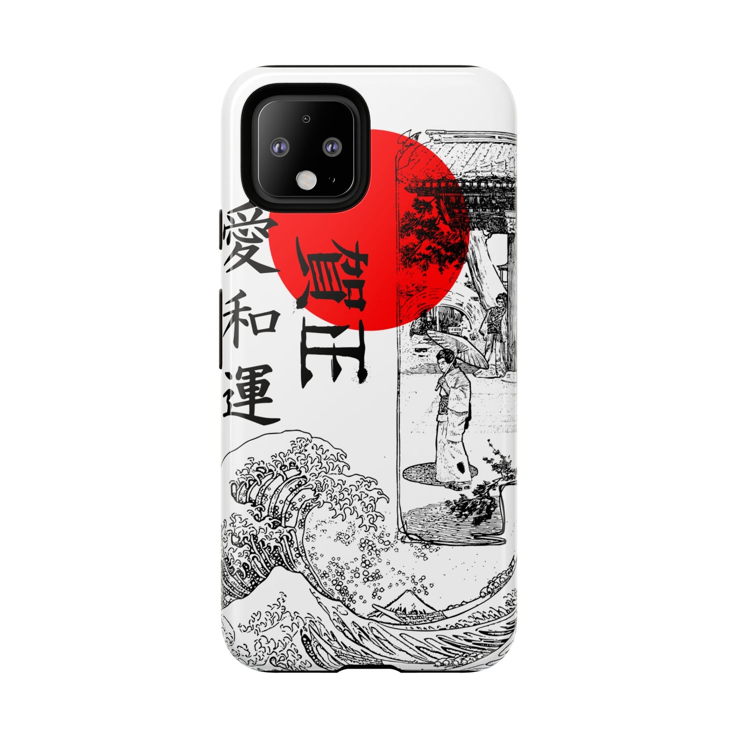 Japanese Zen Art Phone Case - Tough Cases with Wave Design