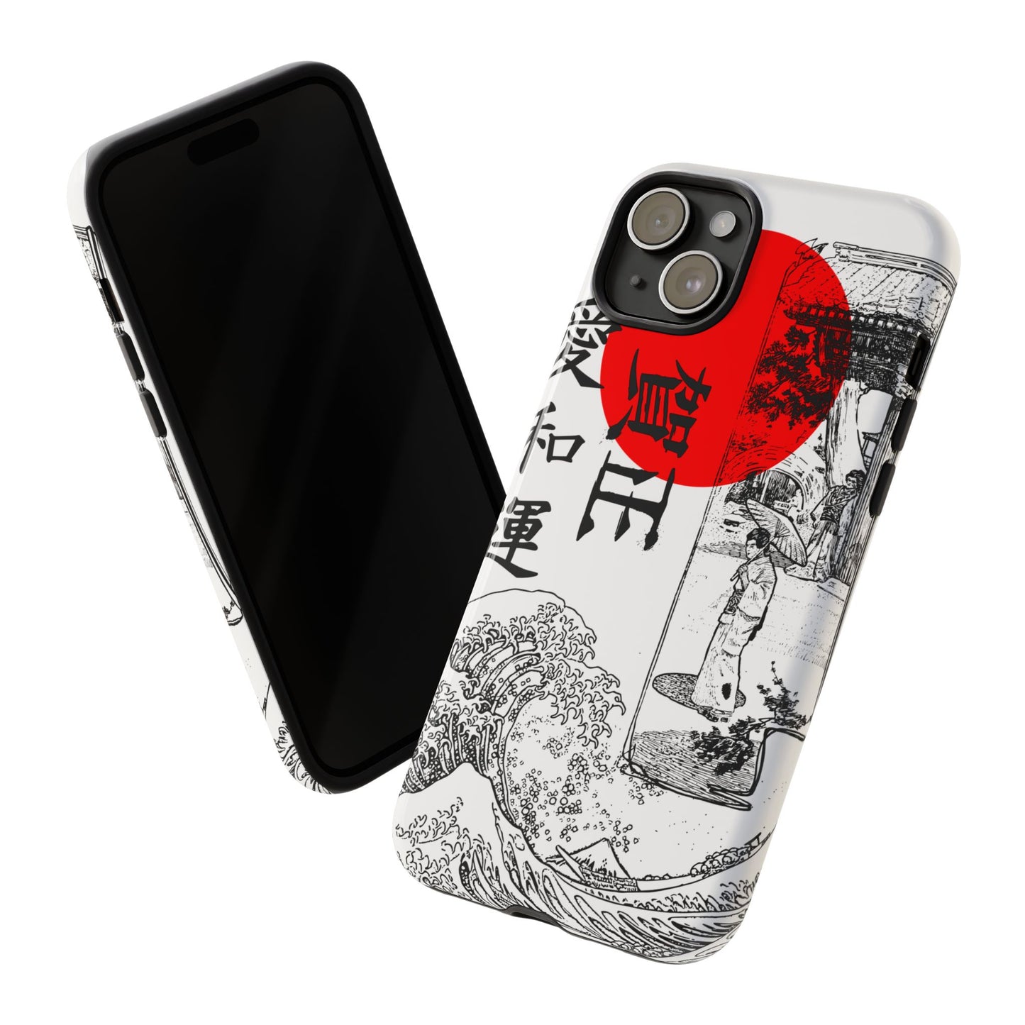Japanese Zen Art Phone Case - Tough Cases with Wave Design