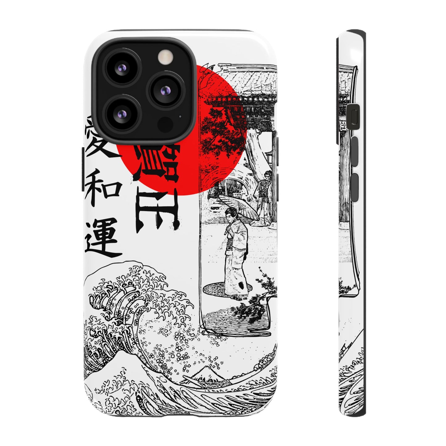 Japanese Zen Art Phone Case - Tough Cases with Wave Design