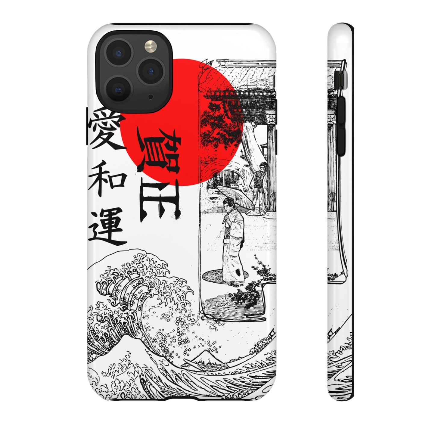 Japanese Zen Art Phone Case - Tough Cases with Wave Design