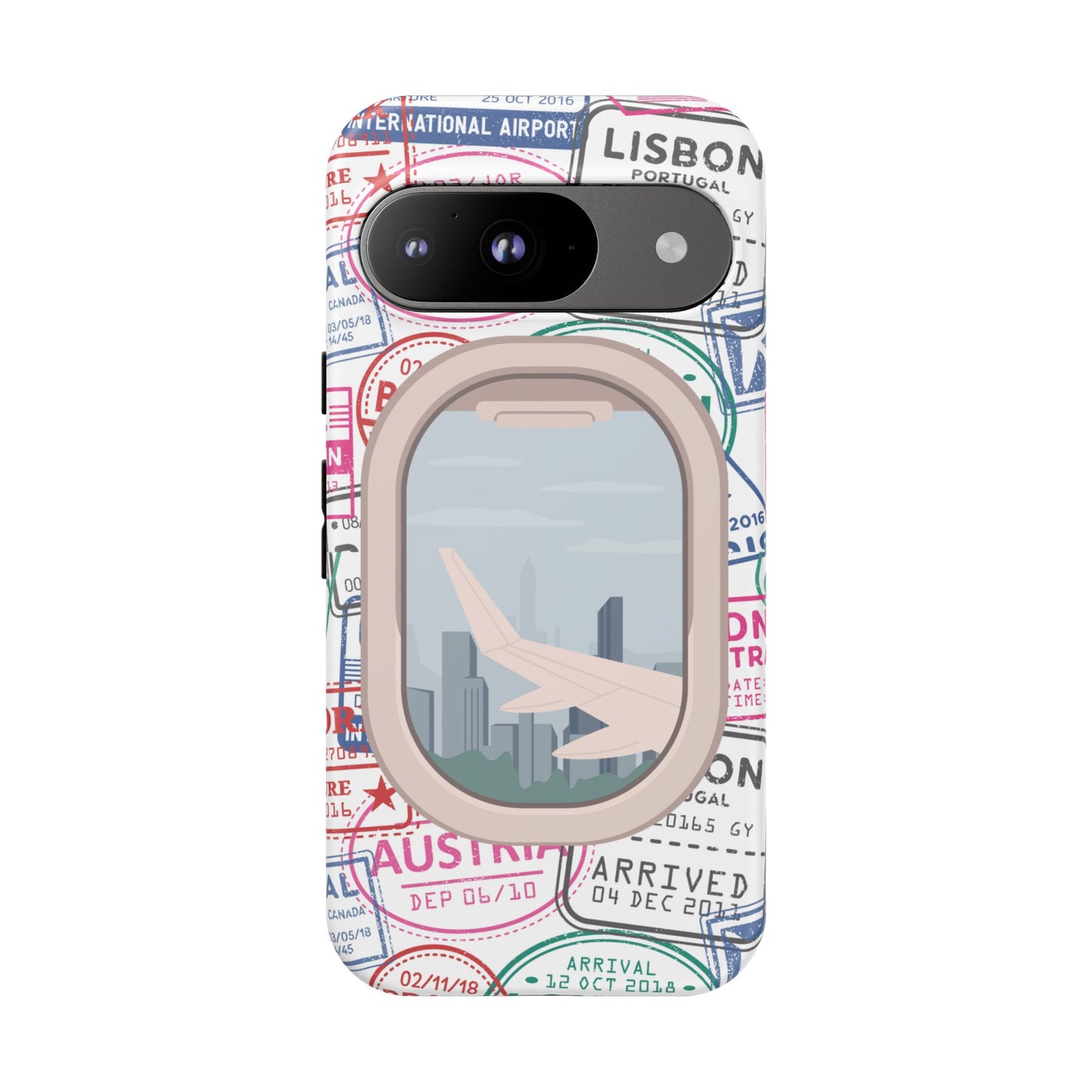 Travel-Themed Phone Case with Airplane Design