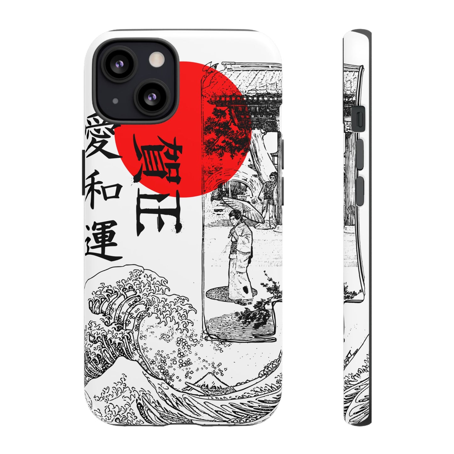 Japanese Zen Art Phone Case - Tough Cases with Wave Design
