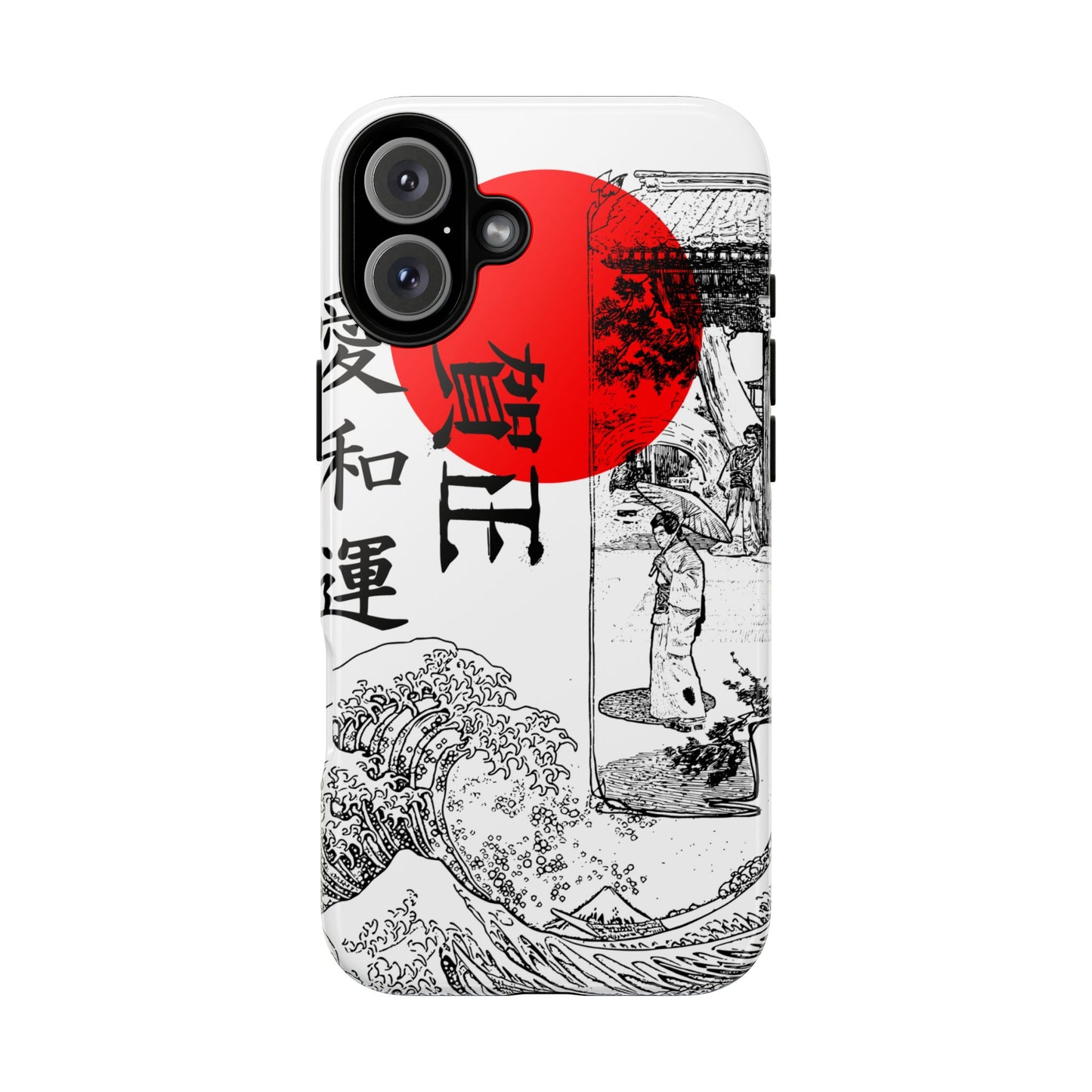 Japanese Zen Art Phone Case - Tough Cases with Wave Design