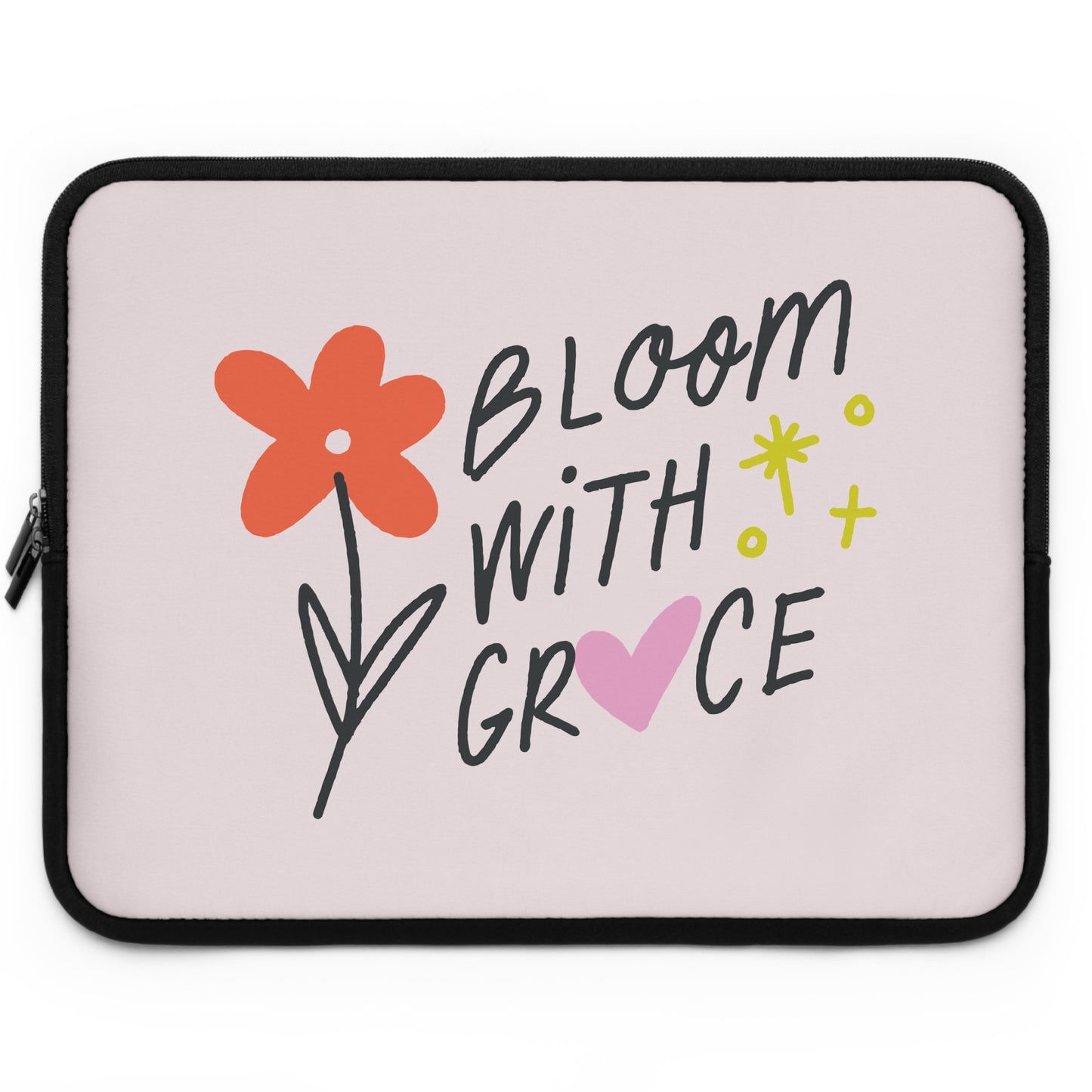 Floral Laptop Sleeve - Bloom with Grace, Cute Tech Case, Laptop Bag, Gifts for Students, Spring Accessories