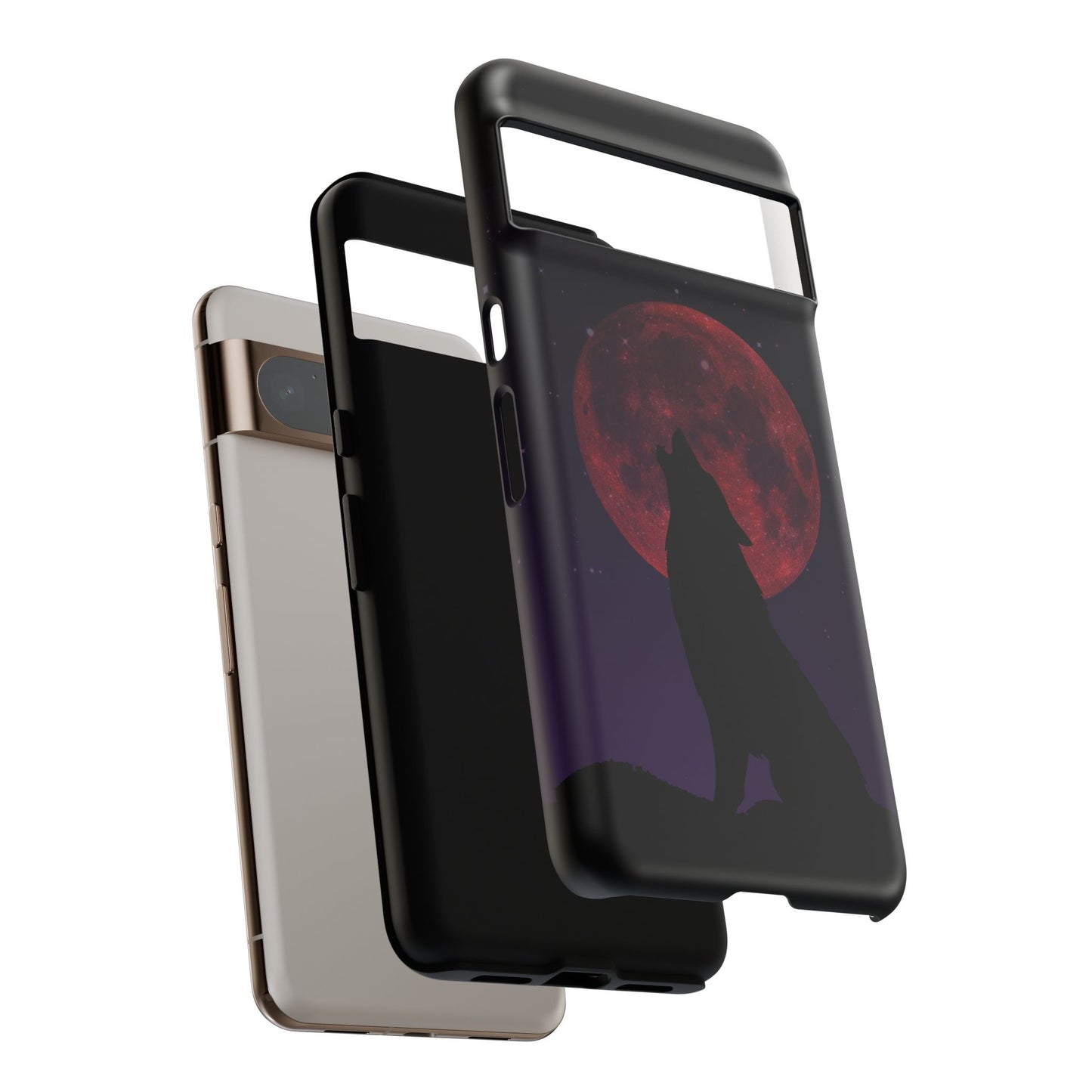 Wolf Howling at Blood Moon Phone Case - Tough & Stylish Protector