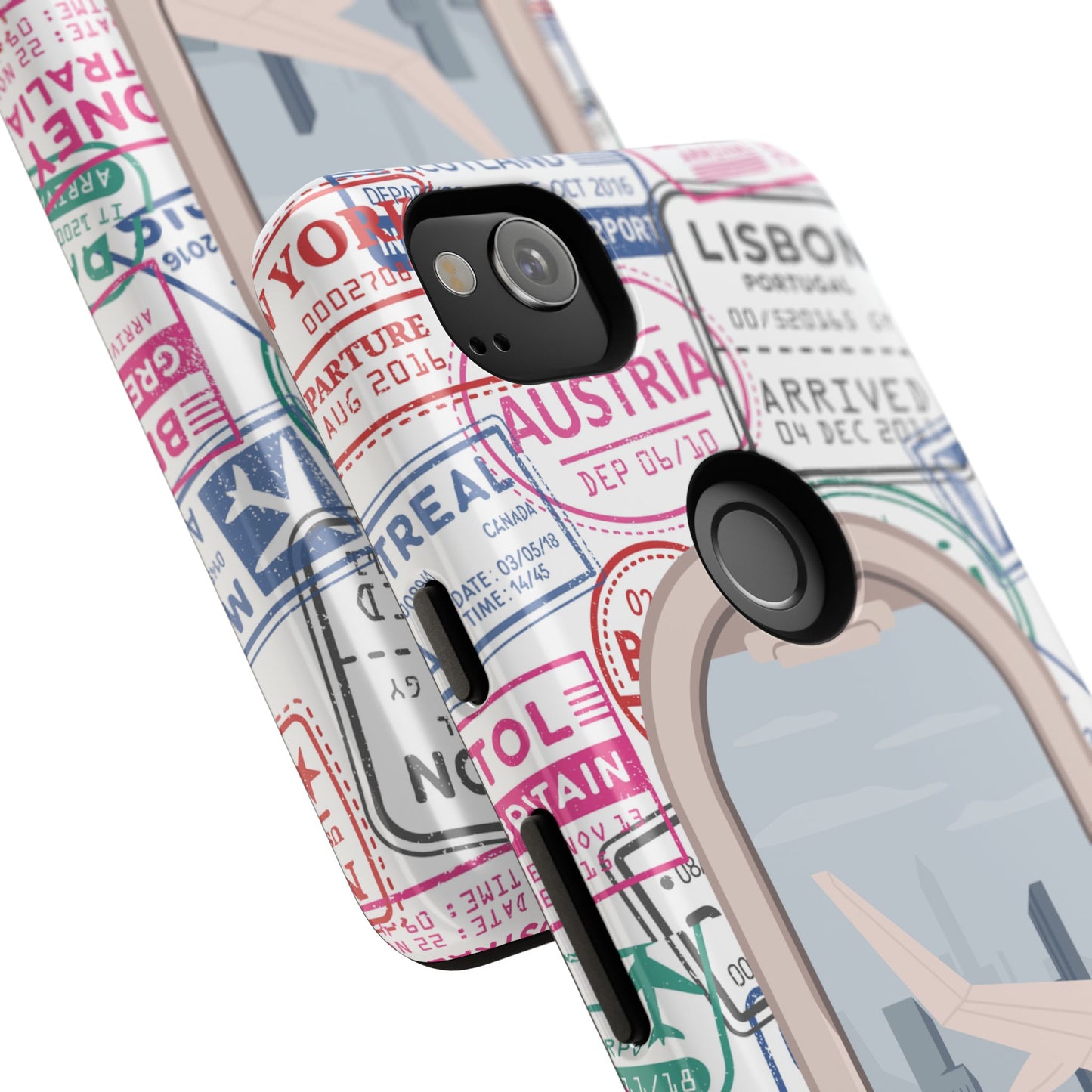 Travel-Themed Phone Case with Airplane Design