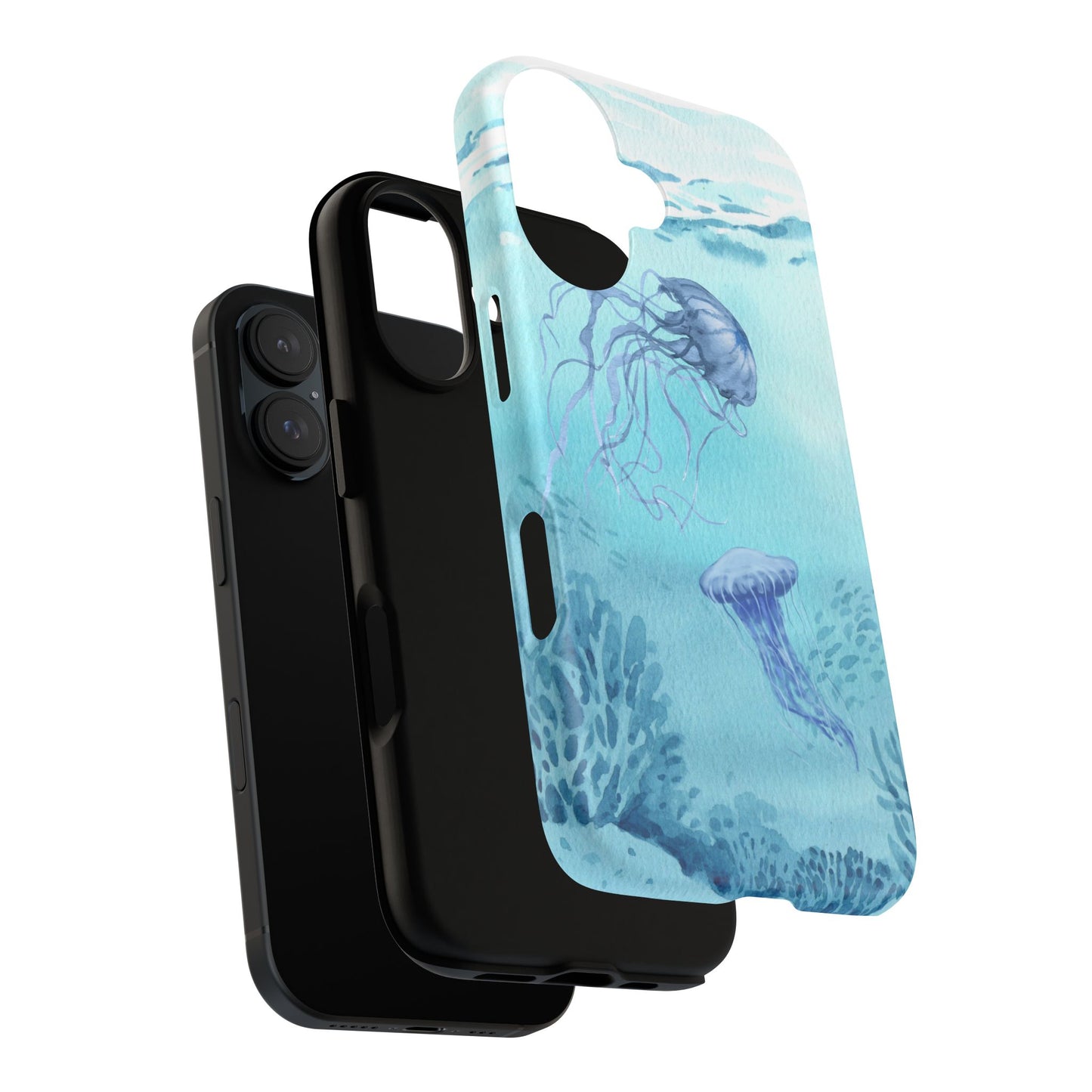 Ocean-Inspired Tough Phone Case with Jellyfish Design