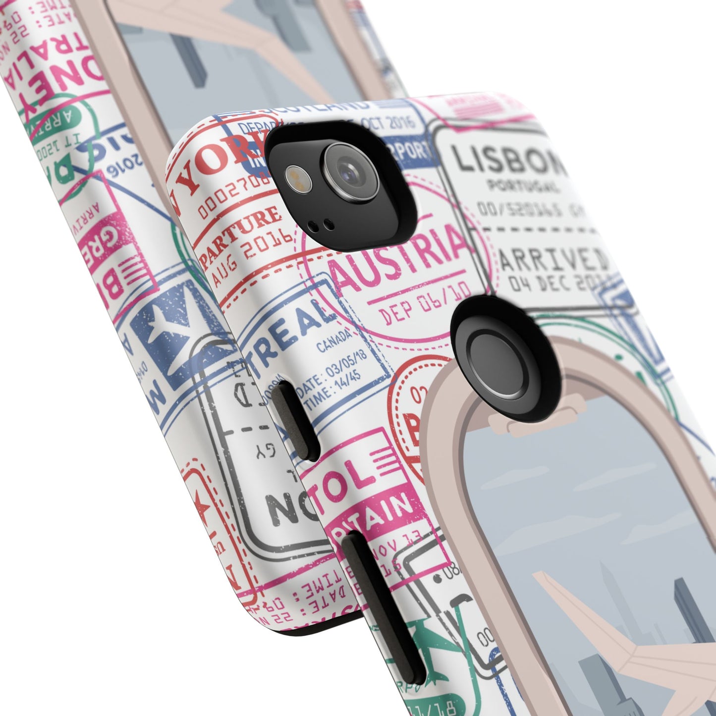 Travel-Themed Phone Case with Airplane Design