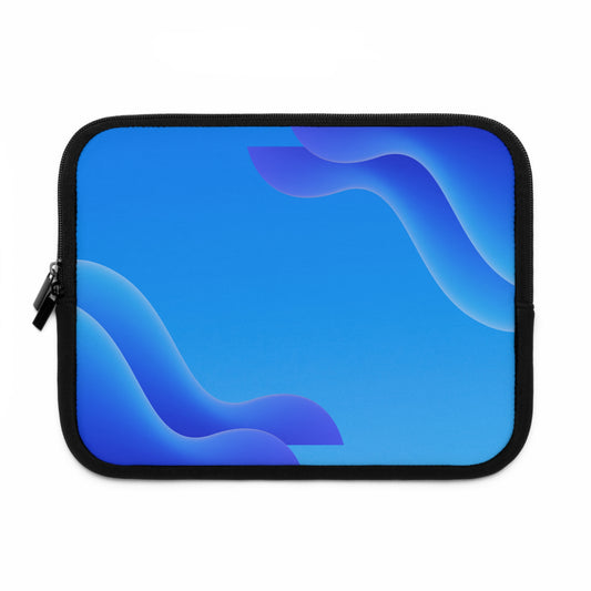 Modern Blue Waves Laptop Sleeve | Stylish Tech Case, Computer Bag, Work Gift, Back to School, Minimalist Design