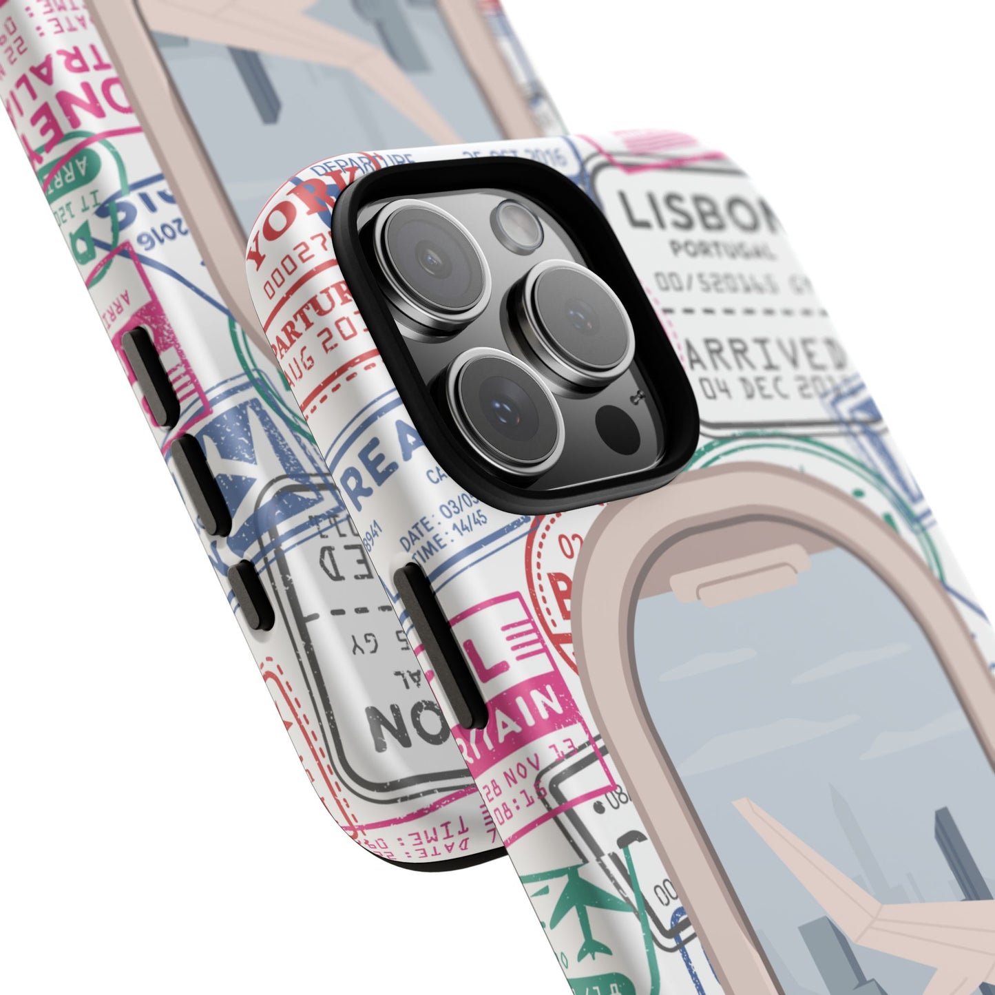 Travel-Themed Phone Case with Airplane Design