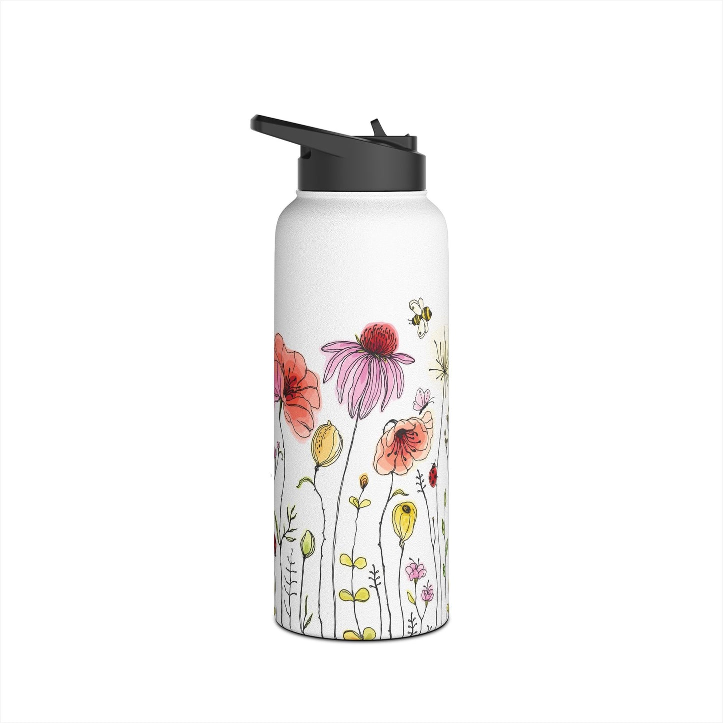 Floral Stainless Steel Water Bottle - Eco-Friendly & Stylish Hydration