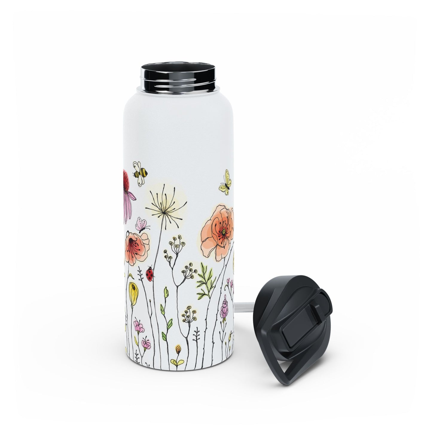 Floral Stainless Steel Water Bottle - Eco-Friendly & Stylish Hydration