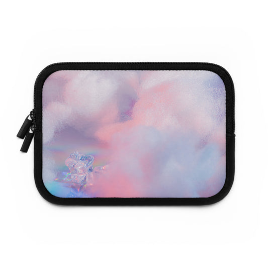 Pastel Clouds Laptop Sleeve with Clear Crystal Design