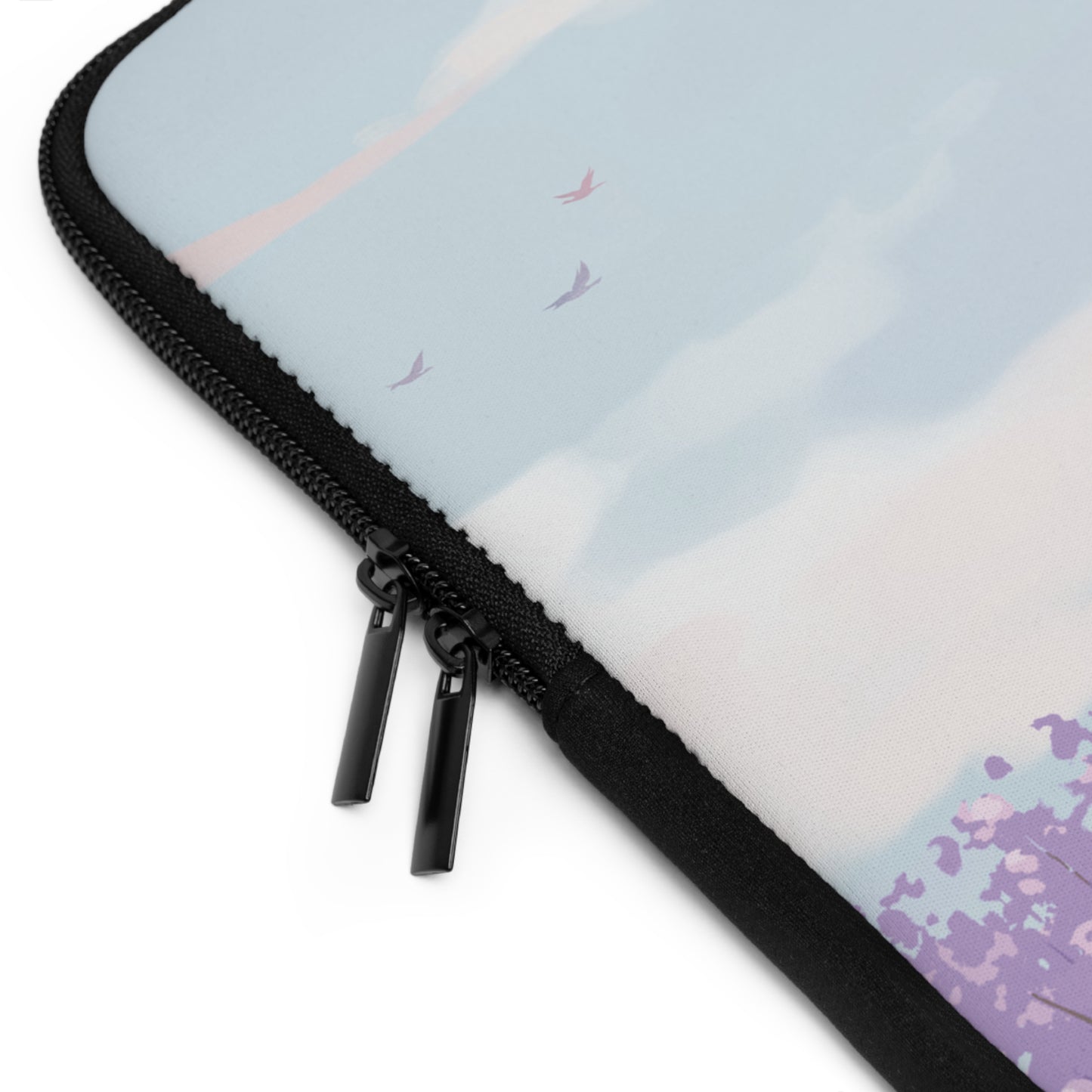 Floral Laptop Sleeve - Lavender Sky Design for Nature Lovers