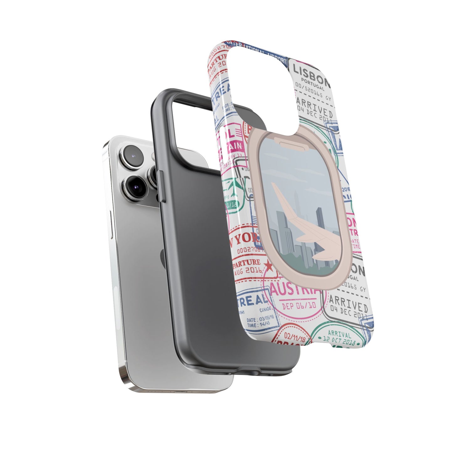 Travel-Themed Phone Case with Airplane Design