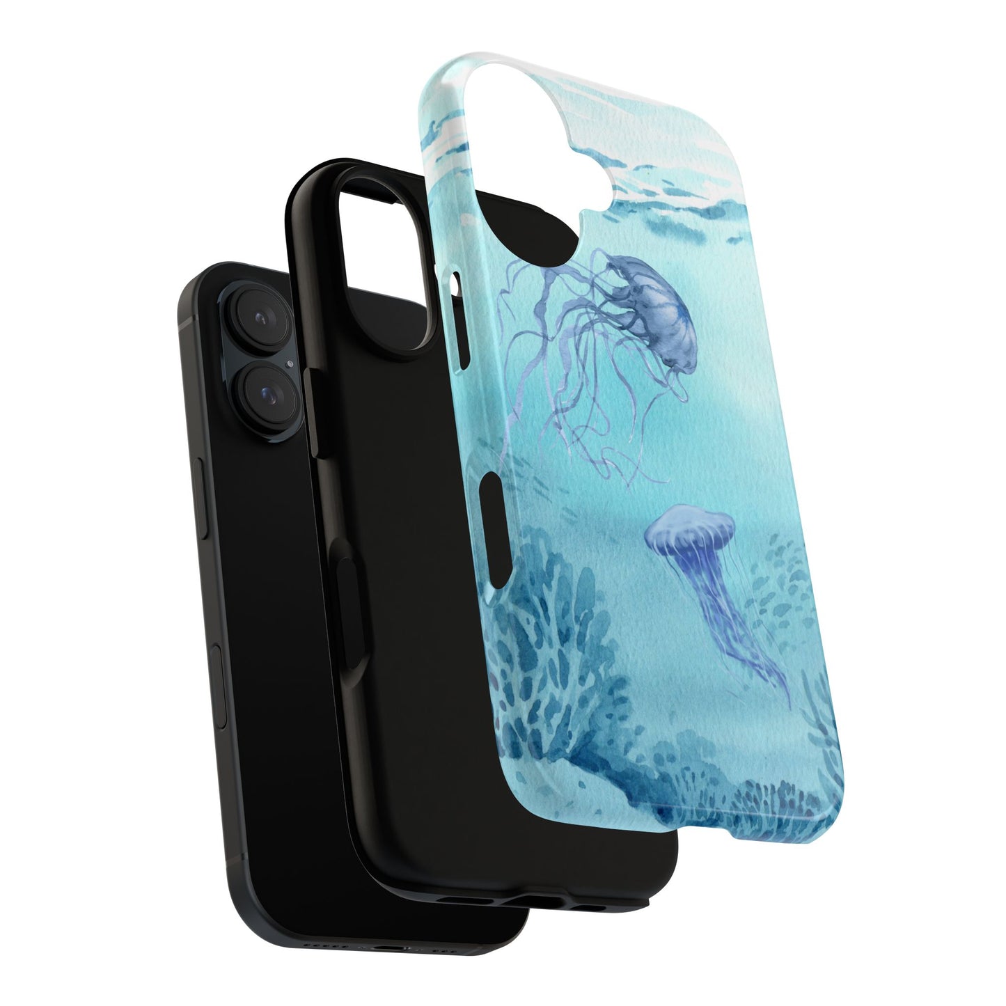 Ocean-Inspired Tough Phone Case with Jellyfish Design