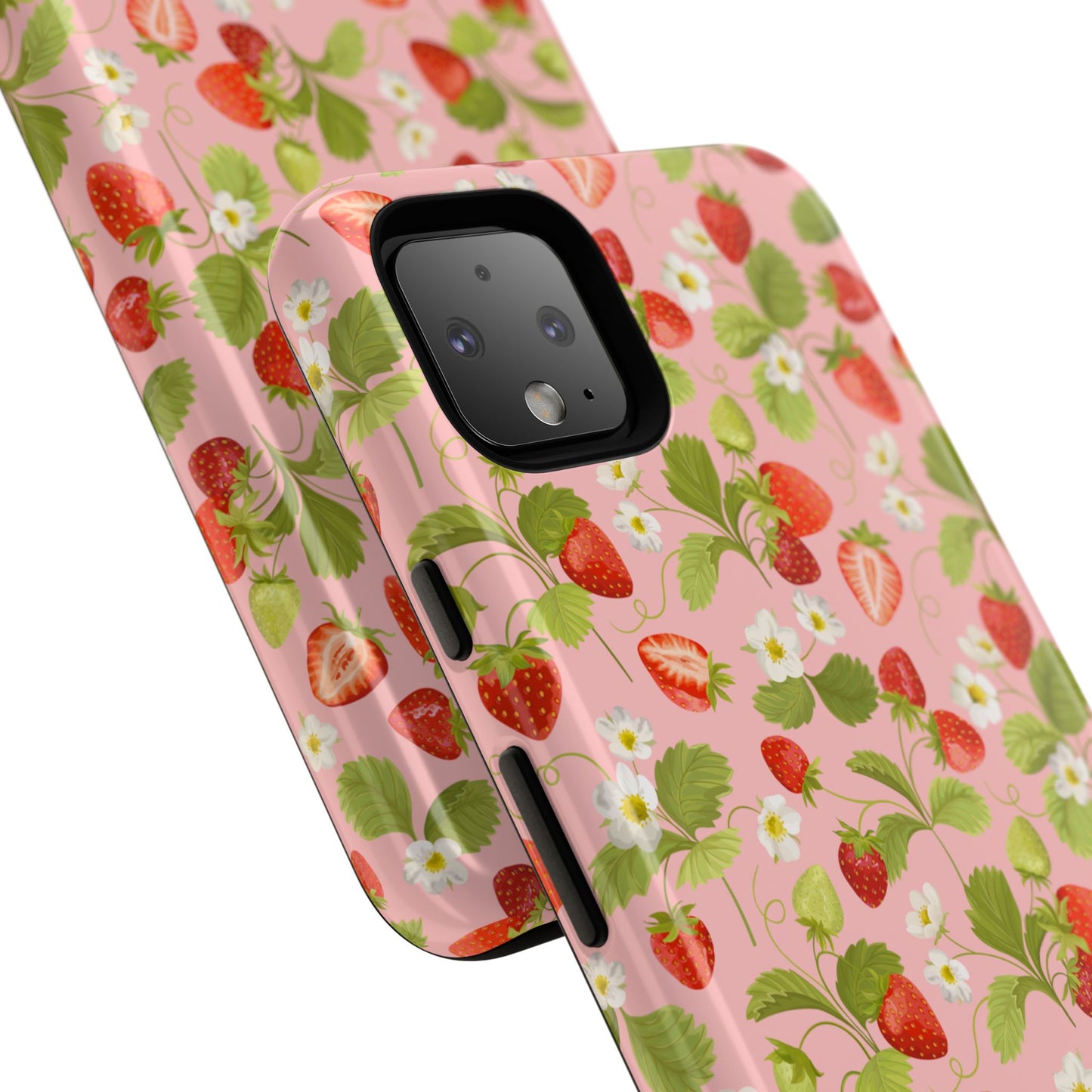 Strawberry Floral Tough Case - Cute Berry Pattern Phone Cover