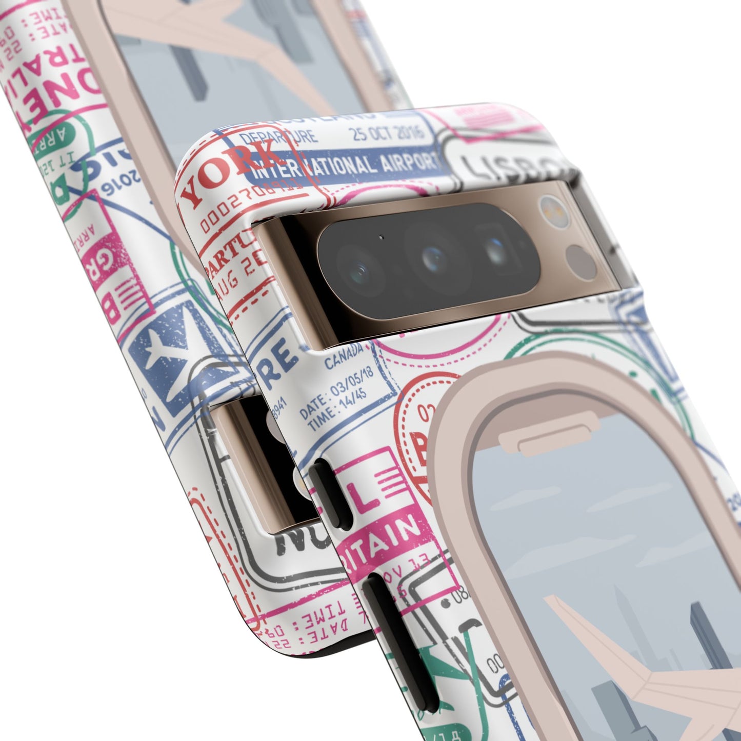 Travel-Themed Phone Case with Airplane Design
