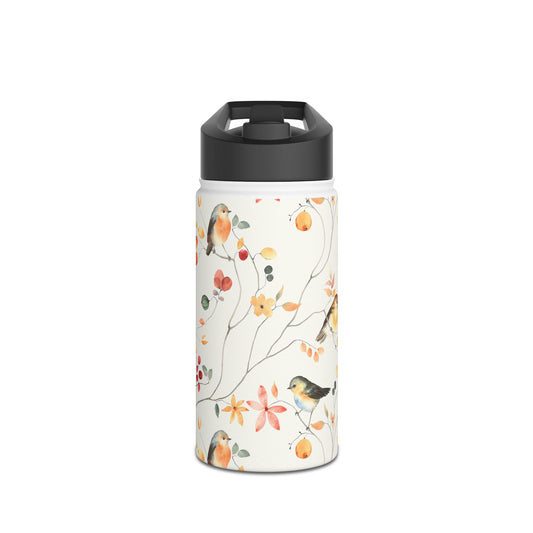 Stainless Steel Water Bottle, Standard Lid - Birds