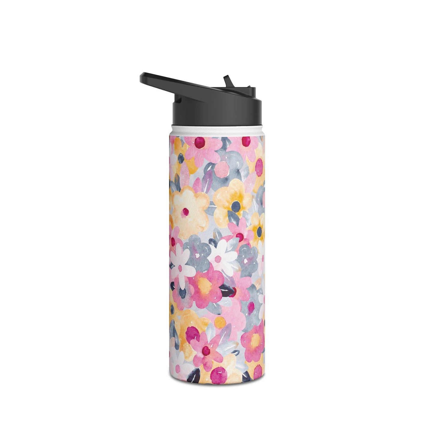 Floral Stainless Steel Water Bottle - Reusable Beverage Container for Eco-Friendly Hydration
