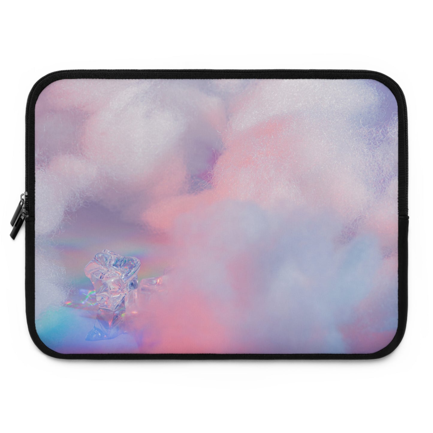 Pastel Clouds Laptop Sleeve with Clear Crystal Design