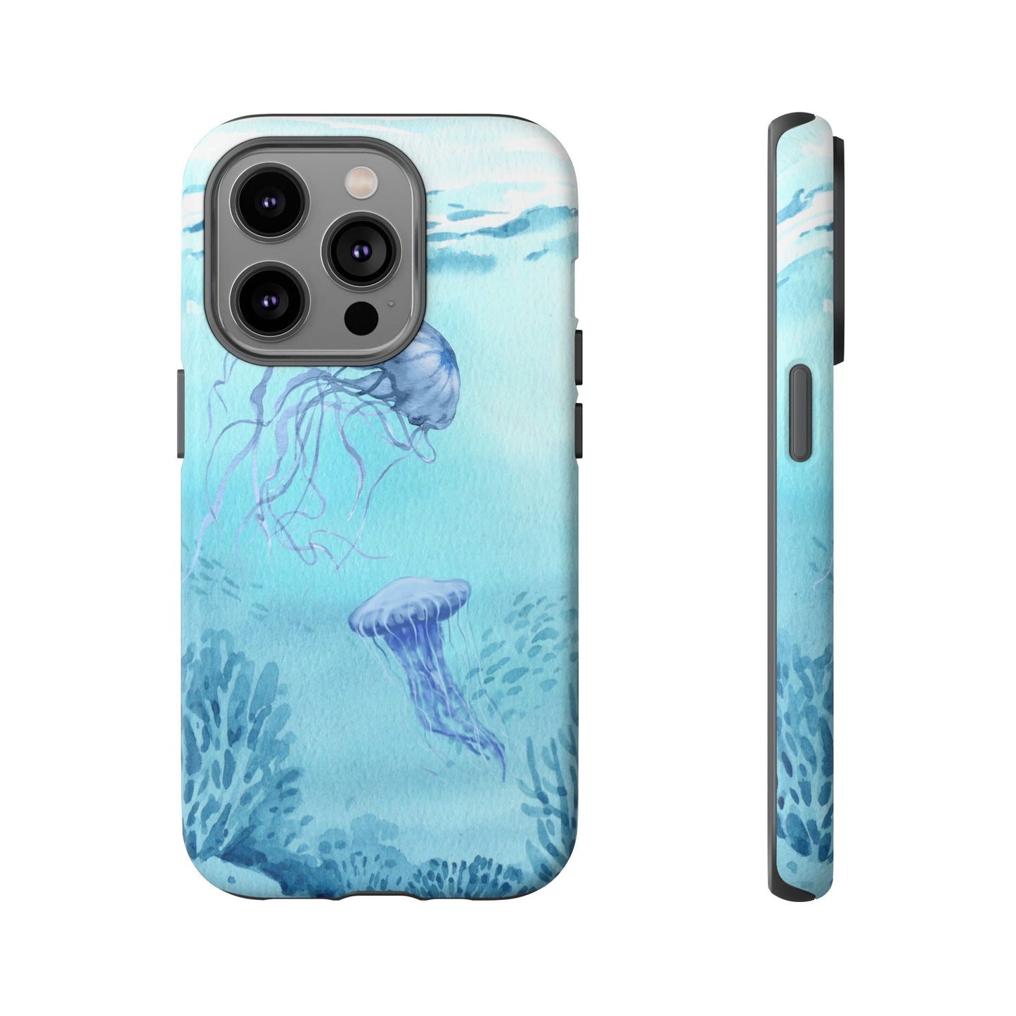 Ocean-Inspired Tough Phone Case with Jellyfish Design