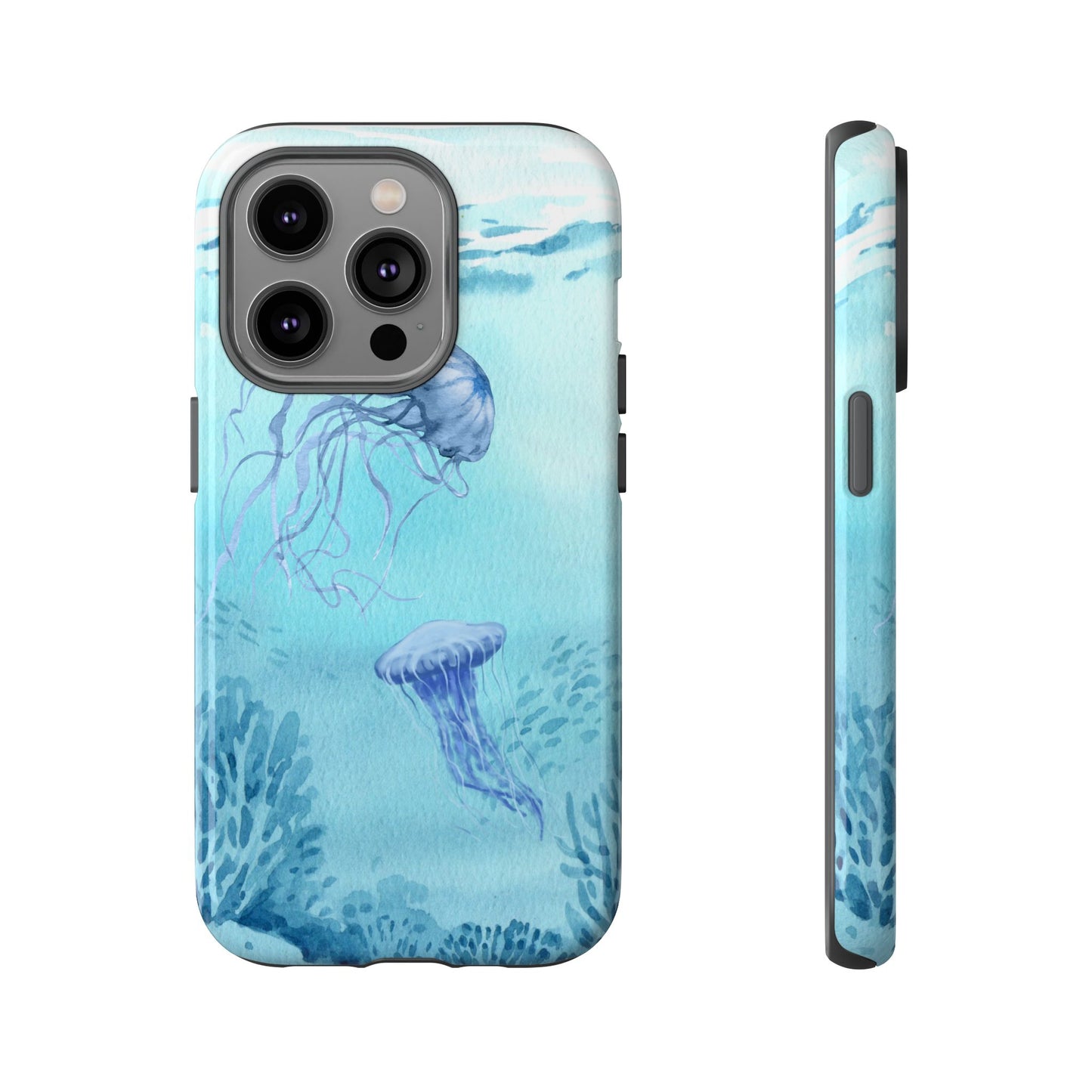 Ocean-Inspired Tough Phone Case with Jellyfish Design