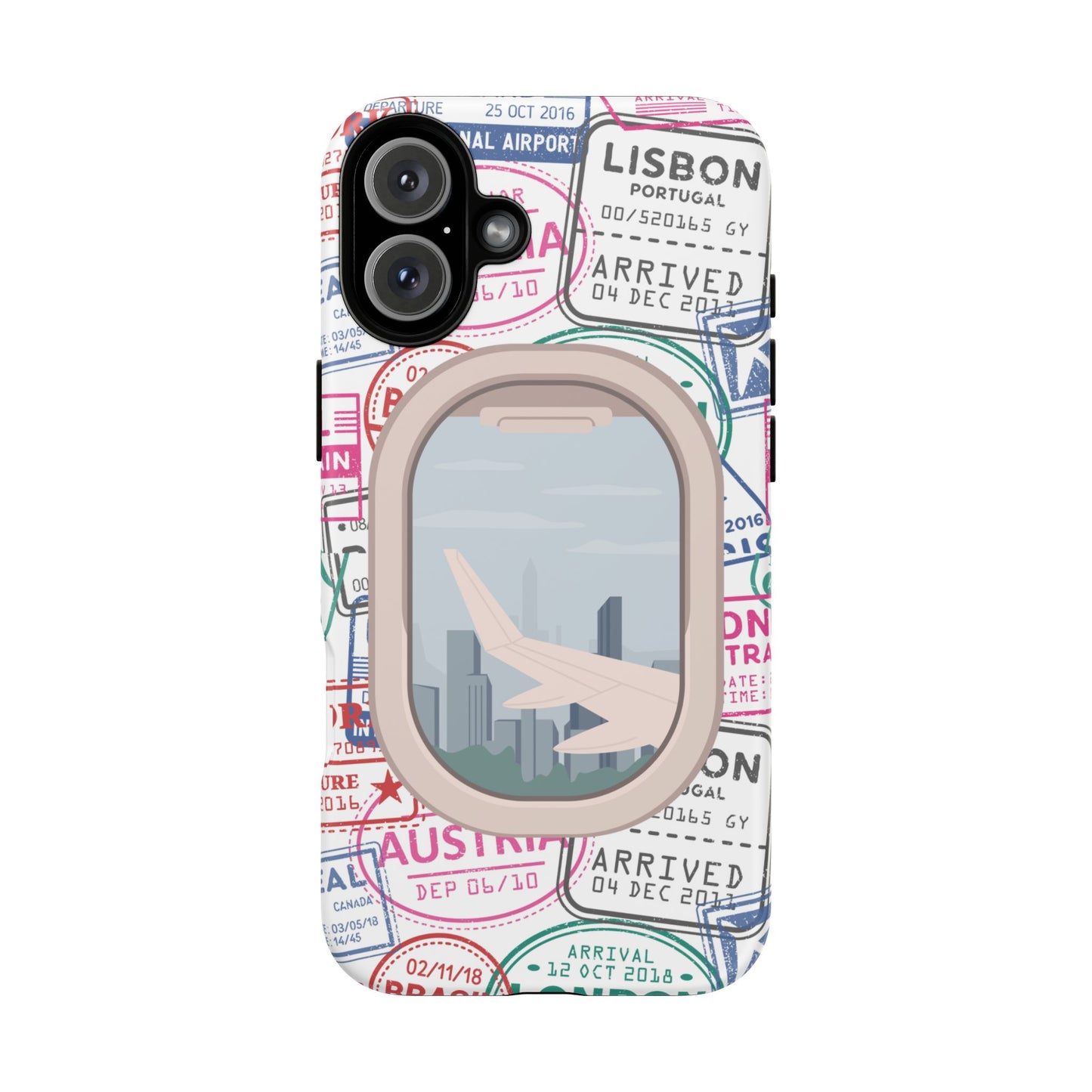 Travel-Themed Phone Case with Airplane Design