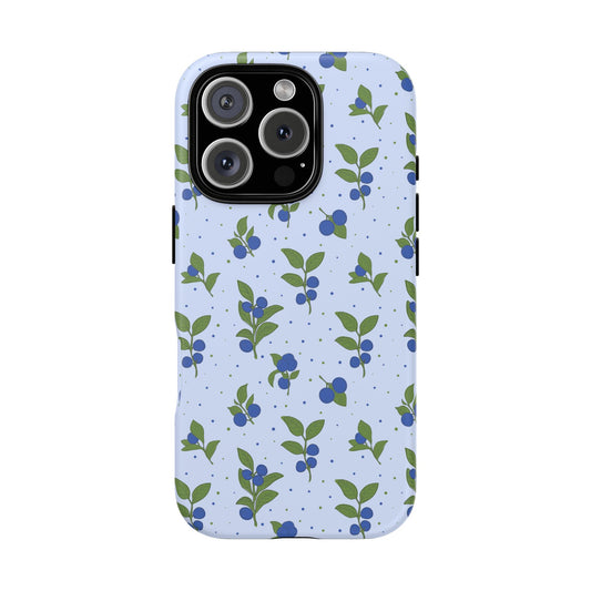 Floral Tough Phone Case - Blueberry Blossom Design