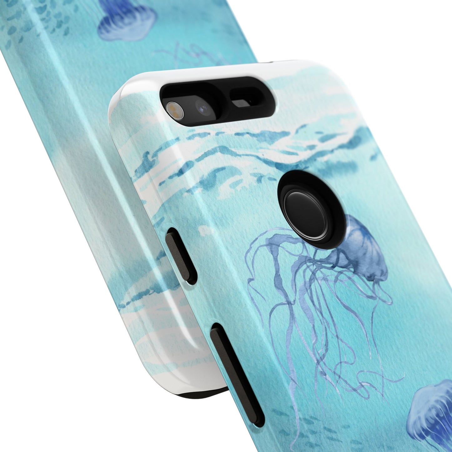 Ocean-Inspired Tough Phone Case with Jellyfish Design