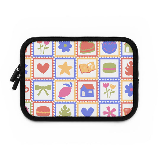Whimsical Floral Laptop Sleeve - Colorful and Fun Design for Students and Professionals