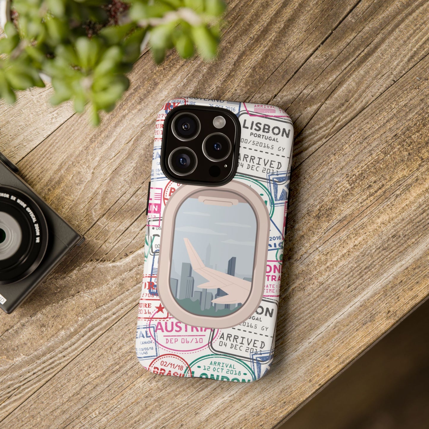 Travel-Themed Phone Case with Airplane Design