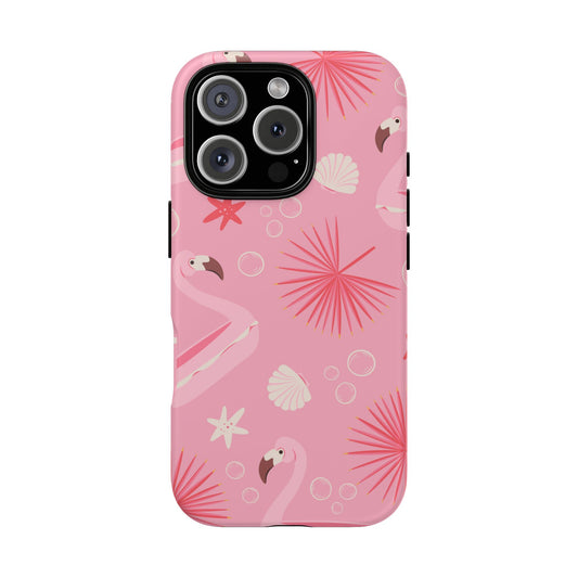 Tough Cases: Tropical Flamingo Phone Case for Summer Vibes