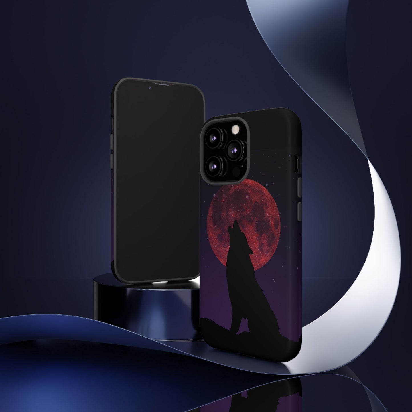 Wolf Howling at Blood Moon Phone Case - Tough & Stylish Protector
