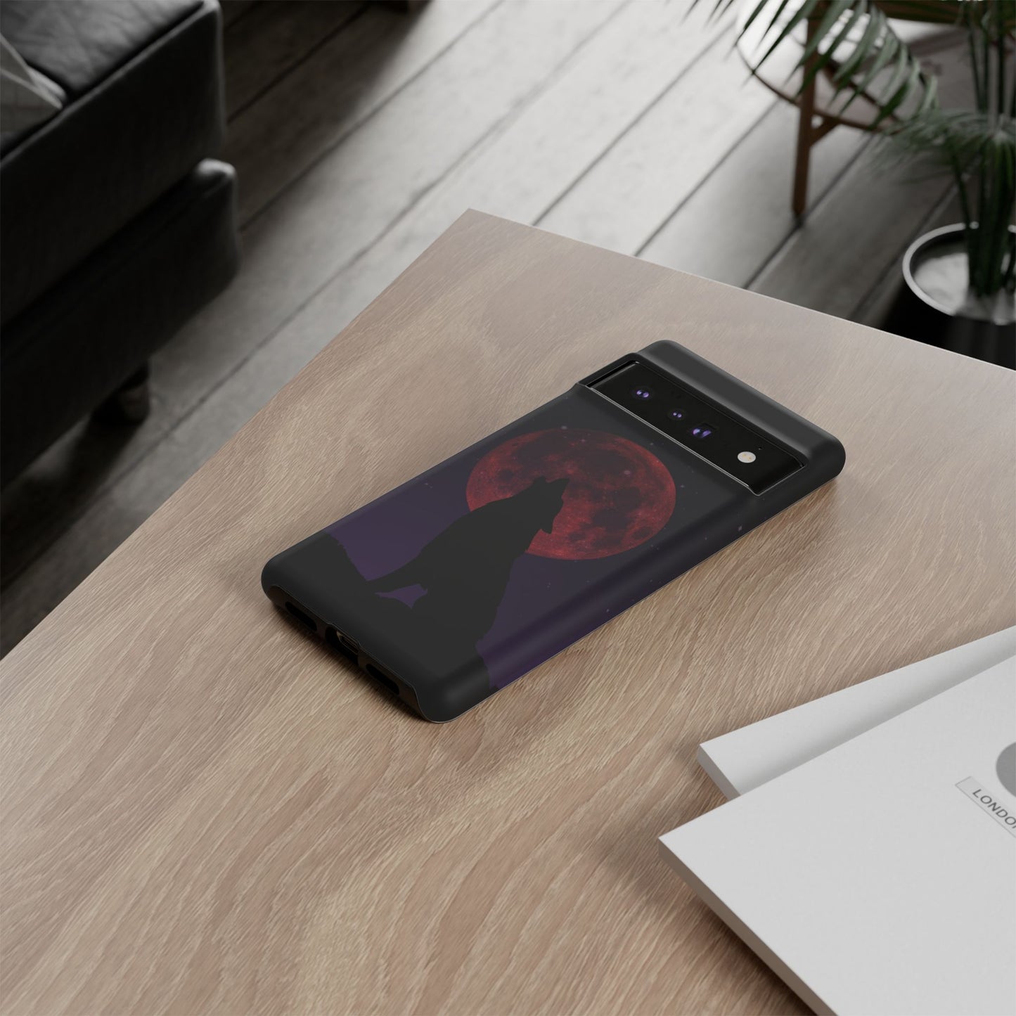 Wolf Howling at Blood Moon Phone Case - Tough & Stylish Protector