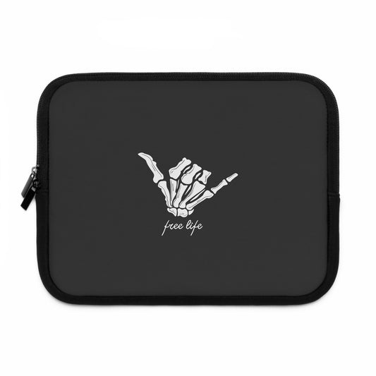 Free Life Skeleton Hand Laptop Sleeve - Stylish Tech Accessory for Creative Souls
