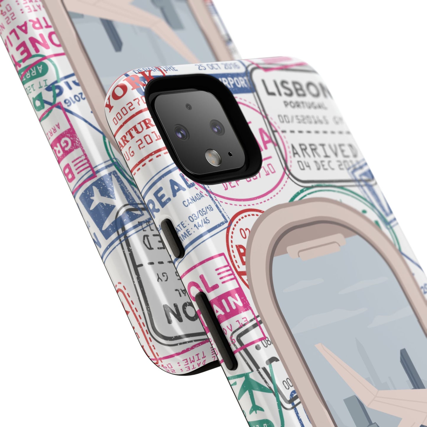 Travel-Themed Phone Case with Airplane Design