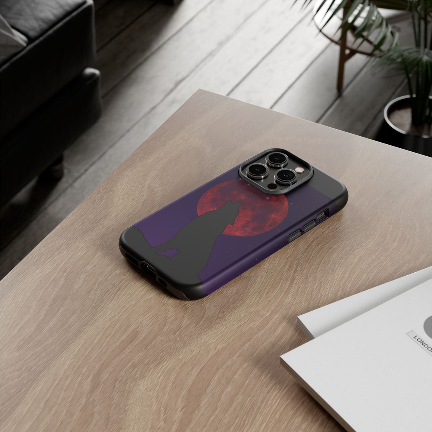 Wolf Howling at Blood Moon Phone Case - Tough & Stylish Protector